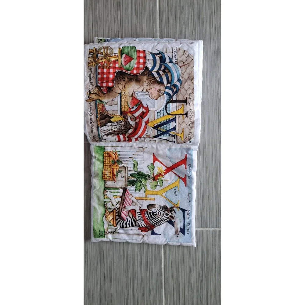 Hungry Animal Alphabet Cloth Book Toddler Soft Fabric Storybook Educational Toy - Picture 7 of 9